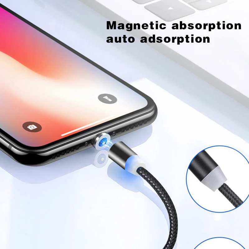 2,4 Магнитный кабель 3 в 1 Micro usb type C адаптер зарядное устройство Быстрая зарядка для Iphone samsung LG Xiaomi магнит Android телефонный шнур