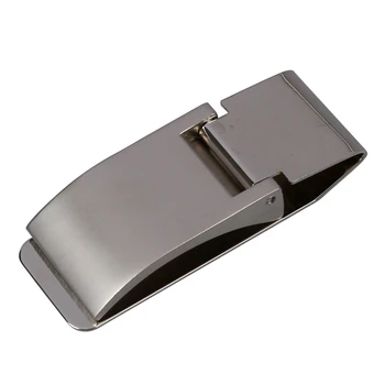 

Silver Tone Stainless Steel Slim Money Cash Bill Clip Holder