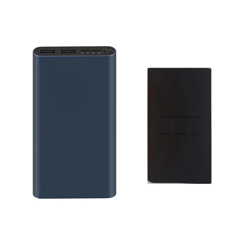 Black add Black 10000 мАч Xiaomi Mi внешний аккумулятор 3 PLM13ZM 18 Вт Быстрая зарядка 10000 мАч Внешний аккумулятор usb type C внешний аккумулятор для iPhone 11 Pro - Цвет: Black add Black