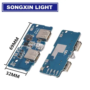 

10pcs Dual Micro USB 3.7v to 5V 2A Mobile Power Bank DIY 18650 Lithium Battery Charger PCB Board Boost Step Up Module With Led