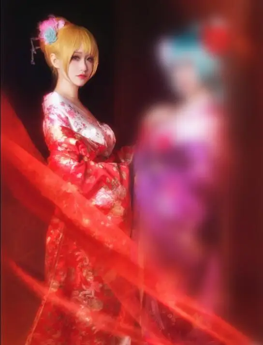 VOCALOID Хацунэ Мику кагамин Косплей Костюм японское кимоно цветок сливы юката