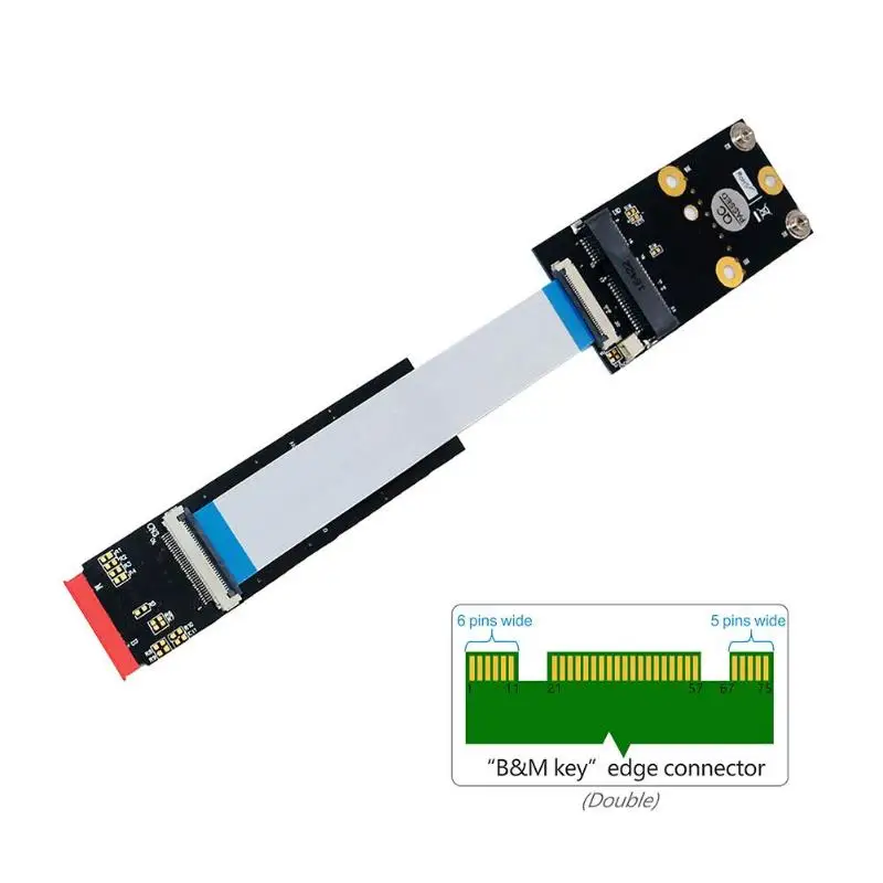 Горячая PCB адаптер износостойкий M.2 NGFF ключ B+ M к Mini PCI-E WiFi адаптер WiFi Bluetooth карта с FFC кабелем