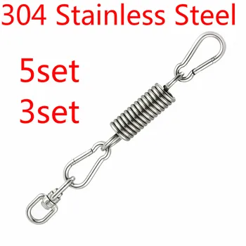 

304 Stainless Steel M8 Hanging Chair Hardware Hammock Hook Ceiling Mount Spring Suspension Swing Hook Kit Accessory 5set/ 3set