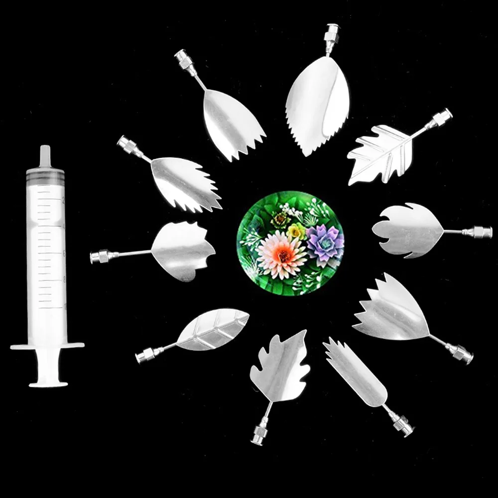 10Pc 3D Gelatin Jelly Art Pudding Flower Cake Decoration Mold Moulds Needle Tools Baking Pastry Decor Art Needls With Tube New cake mould mousse tartlet moulds