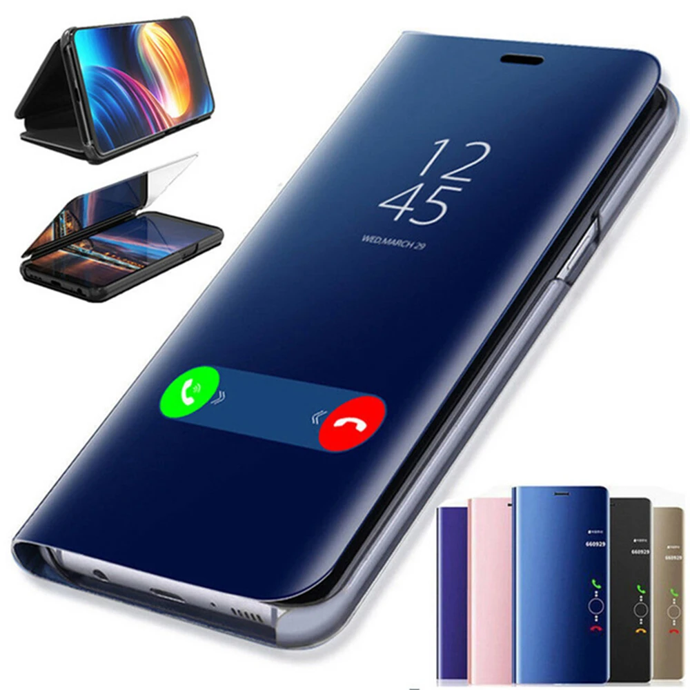 Зеркальный флип-чехол для huawei mate 20 lite p30 pro Чехол s на honor 10 светильник 8s 8a 8c 8x play view p