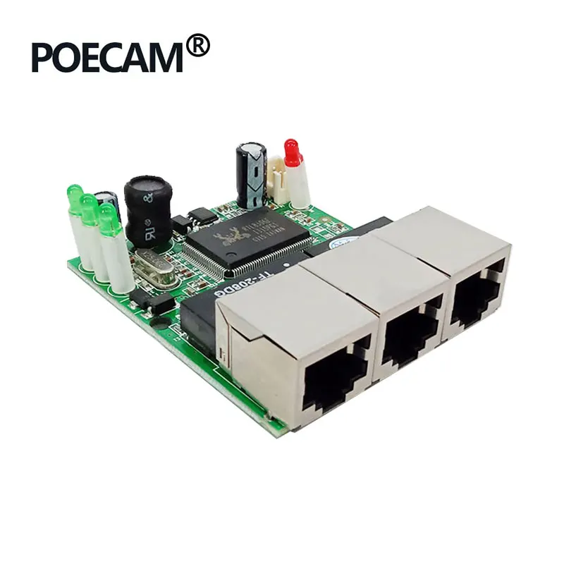 Realtek RTL8306E чипсет 90/180 градусов RJ45 3 порта мини Ethernet коммутационная плата Заводская