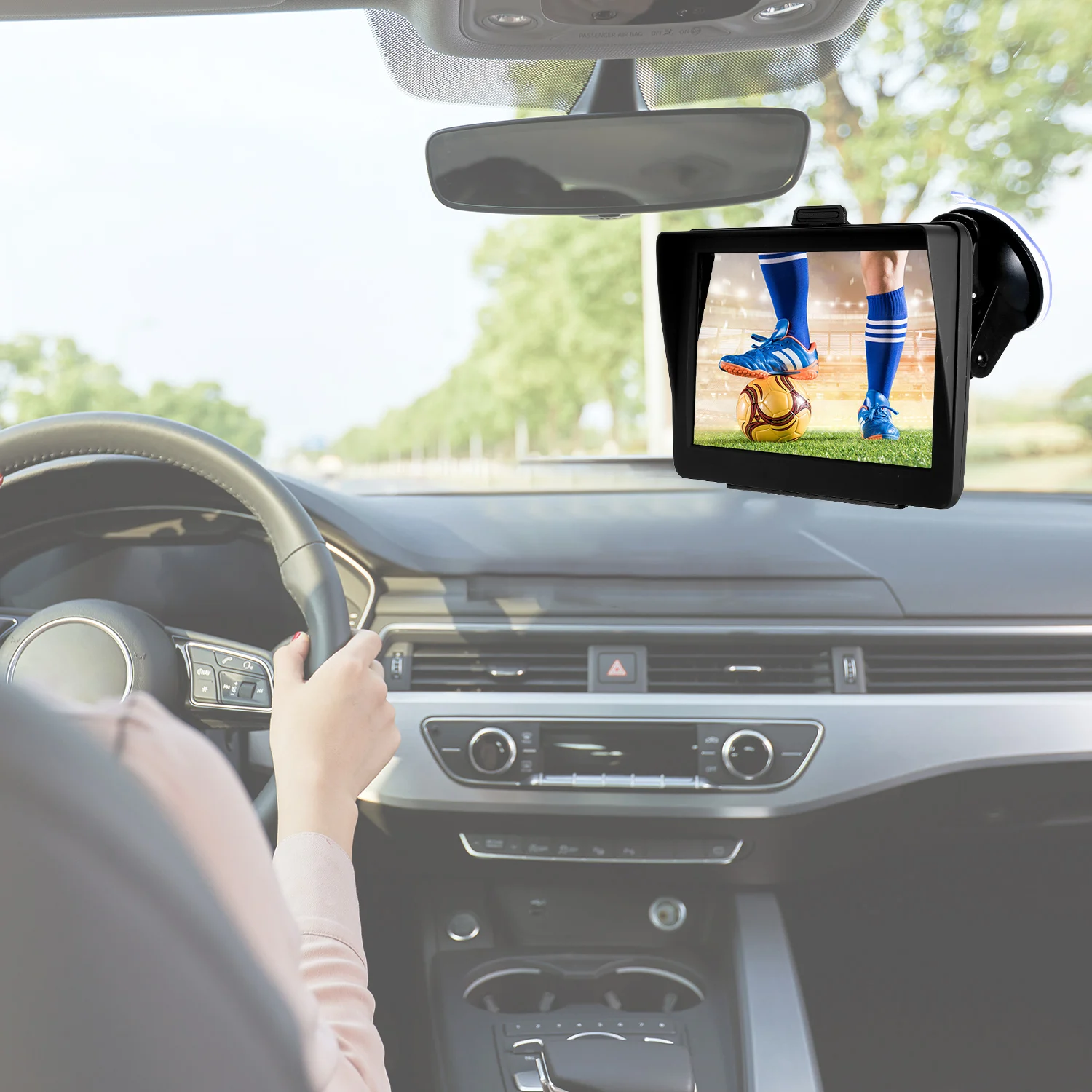 " HD сенсорный экран портативный gps навигатор планшет gps навигация 8 Гб 256 Мб автомобильный стерео аудио плеер с задней поддержкой+ карта