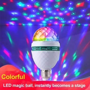 

E27 3w Auto-rotating RGB LED Bulb Stage Light Disco Party Light Laser Projector DJ Disco Magic Ball Colorful Light Home Decor