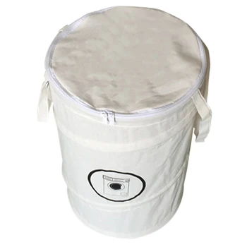 

Fashion Cotton Linen Laundry Basket Foldable Dirty Clothing Bag Basket Folding Laundry Bag with Zipper Laundry Basket