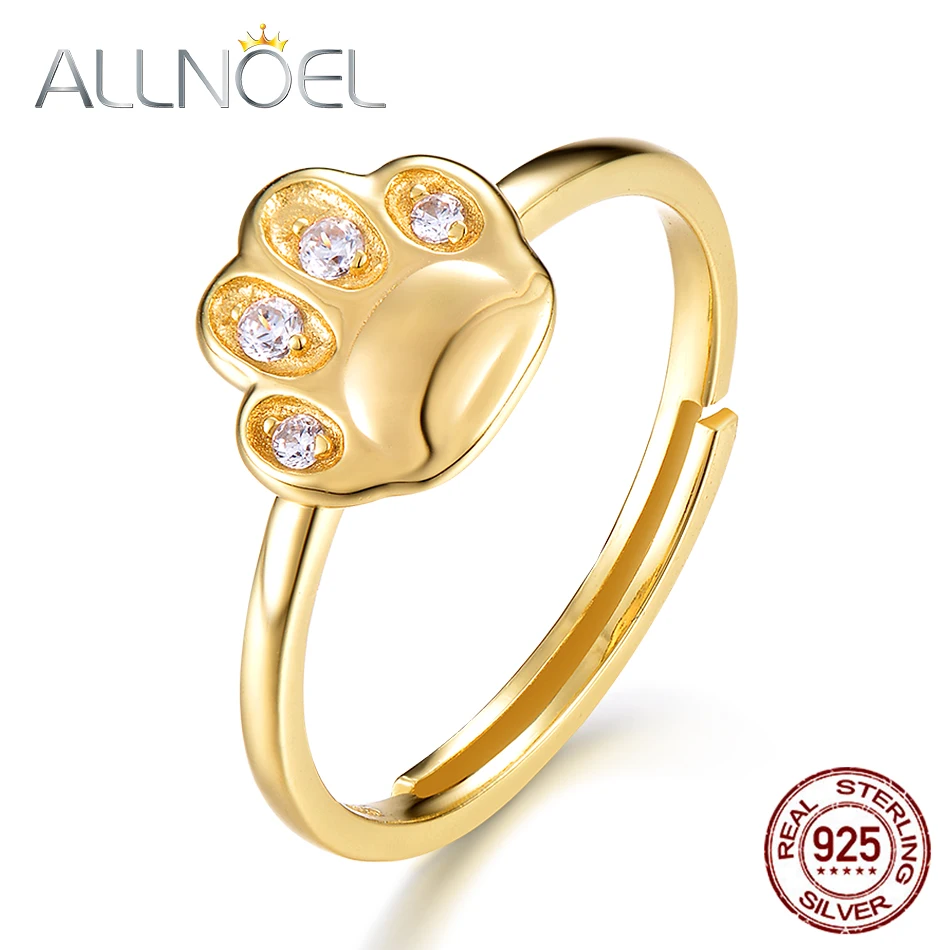 ALLNOEL серебро 925 ювелирное изделие Золотое кольцо для женщин ручная работа