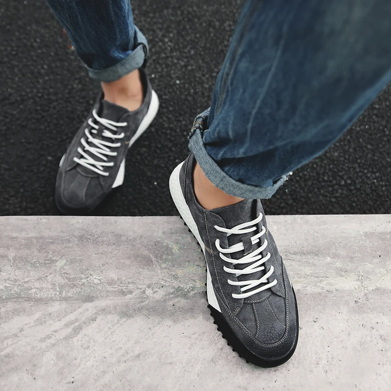 Microfiber Leather Business Men Shoes Driving Casual Lace Up Breathable Outdoor Comfy Fashion Spring Autumn Tide shoes*6850