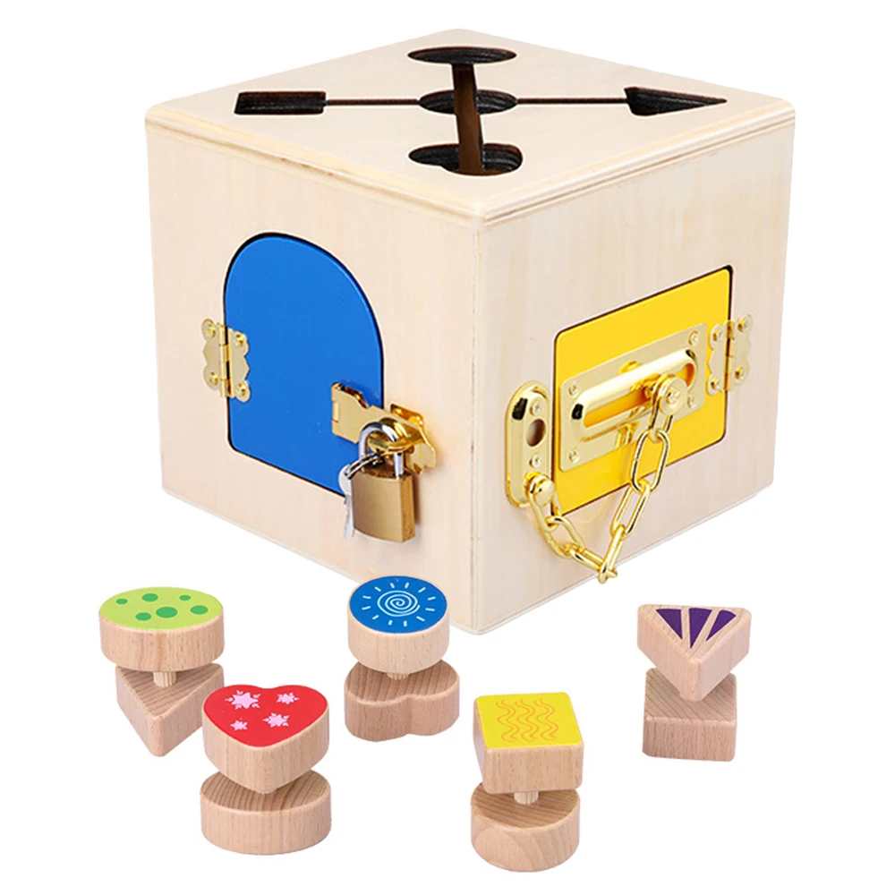 

Montessori Kids Toys Multifunctional Lock Box Sensorial Educational Wooden Toys For Children Creative Fun Game Children's Toys