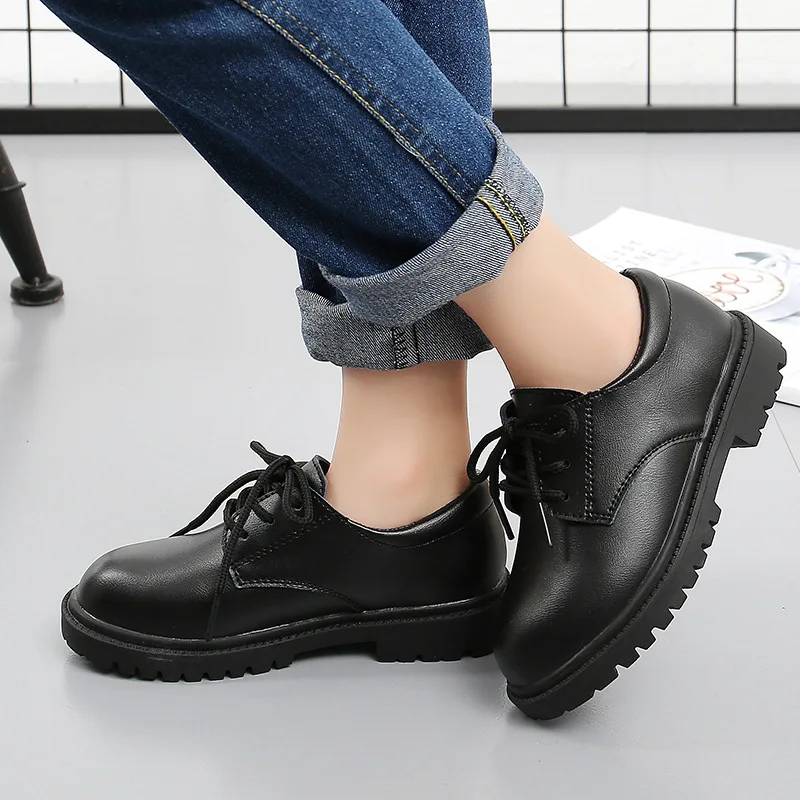 Fashion Kids Shoes For Big Boys Children Leather Shoes For Formal Occasions Wedding Show Party Black Elegant Teeangers 3-12 Yrs