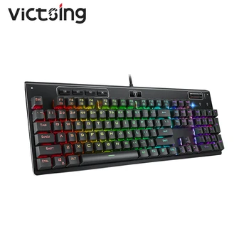 شراءVicTsing PC173 لوحة المفاتيح الميكانيكية الأحمر التبديل 108 كيكابس مكافحة الظلال RGB الخلفية LED USB السلكية لوحة المفاتيح الألعاب لألعاب الكمبيوتر