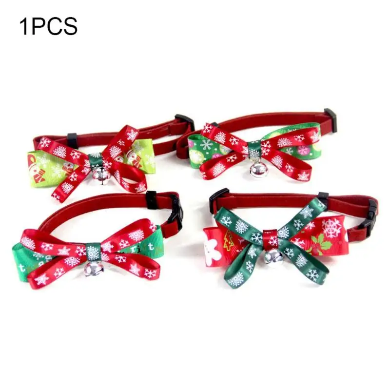 

1pc Cute Christmas Pet Dogs Bowties Adjustable Collars Small Cats Neck Top