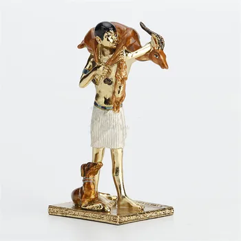 

Creative Alloy Ancient Egypt Figure Go Hunting Art&Craft Home Living Room Office Desktop Egyptian Hunting Statue Ornament M3867