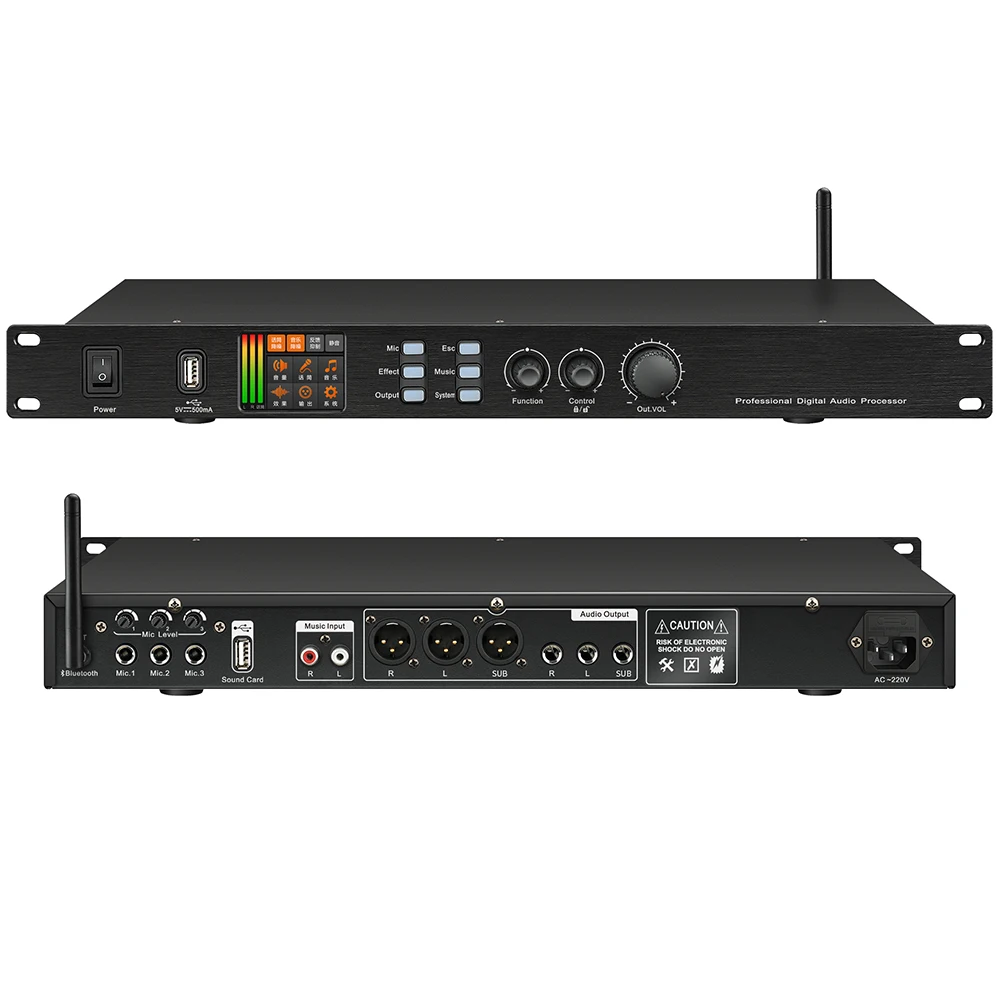 Paulkitson K1800 Karaoke Processor Audio 32 Bit Dsp Processor Pre-Effects KTV Professional Digital Audio Echo Effect