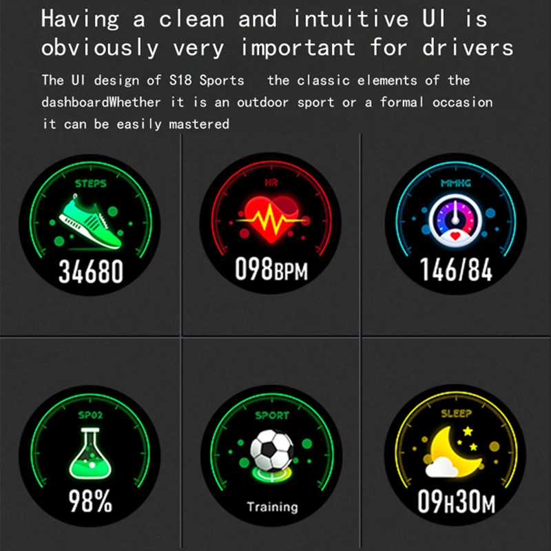 ESEED S18 Smart watch men IP67 waterproof 1.3 inch full touch screen long standby Weather Forecast smartwatch for android ios