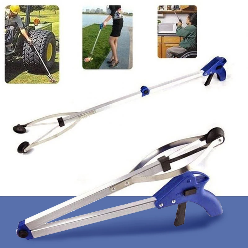 

Foldable Aluminum Garbage Pick Up Tool Grabber Reacher Stick Reaching Grab Extend Reach Folding Grabber Pick Up Reacher Extend