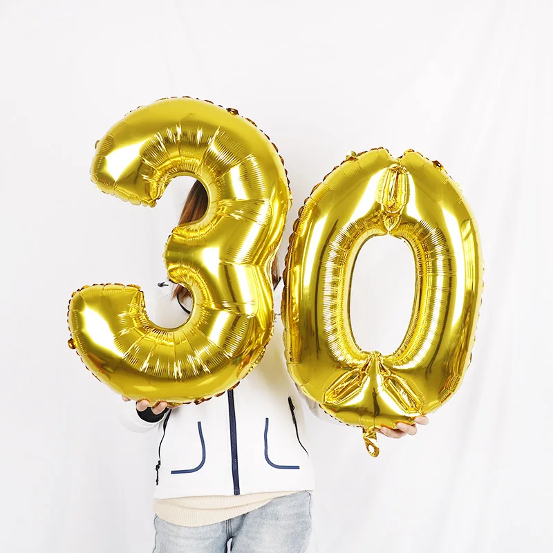 32 дюймовые 40 фольгированные шары на день рождения цифры гелиевые украшения для