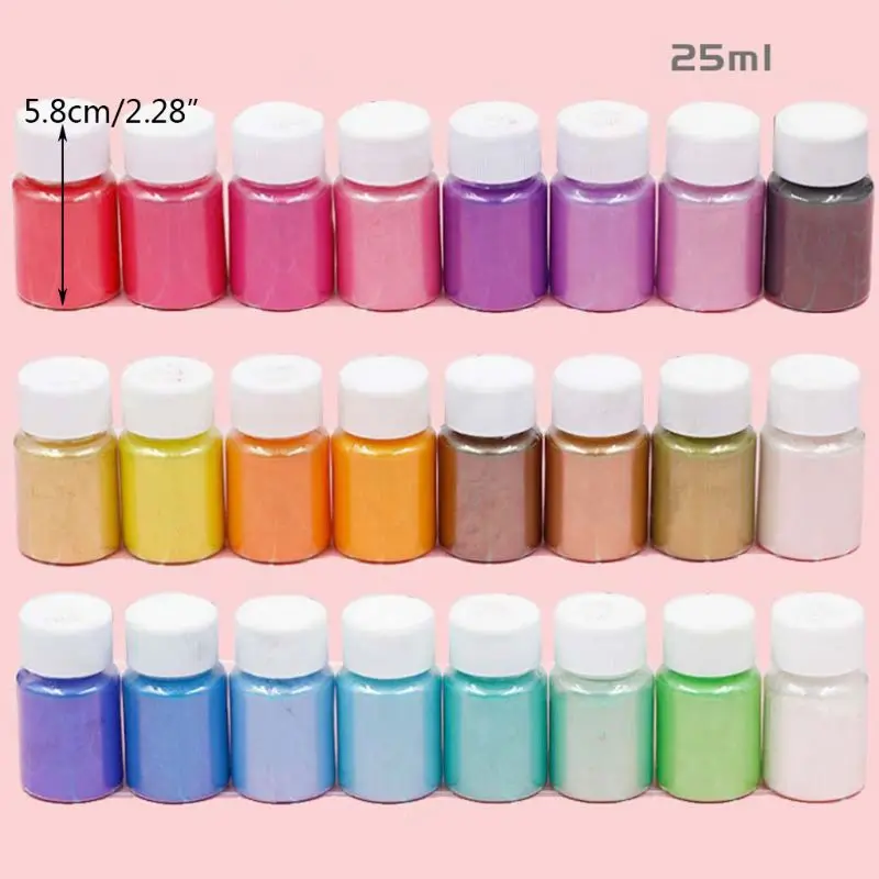 

24 Pcs/set Pearlescent Powder Slime DIY Crafts Making Crystal Resin Glitter
