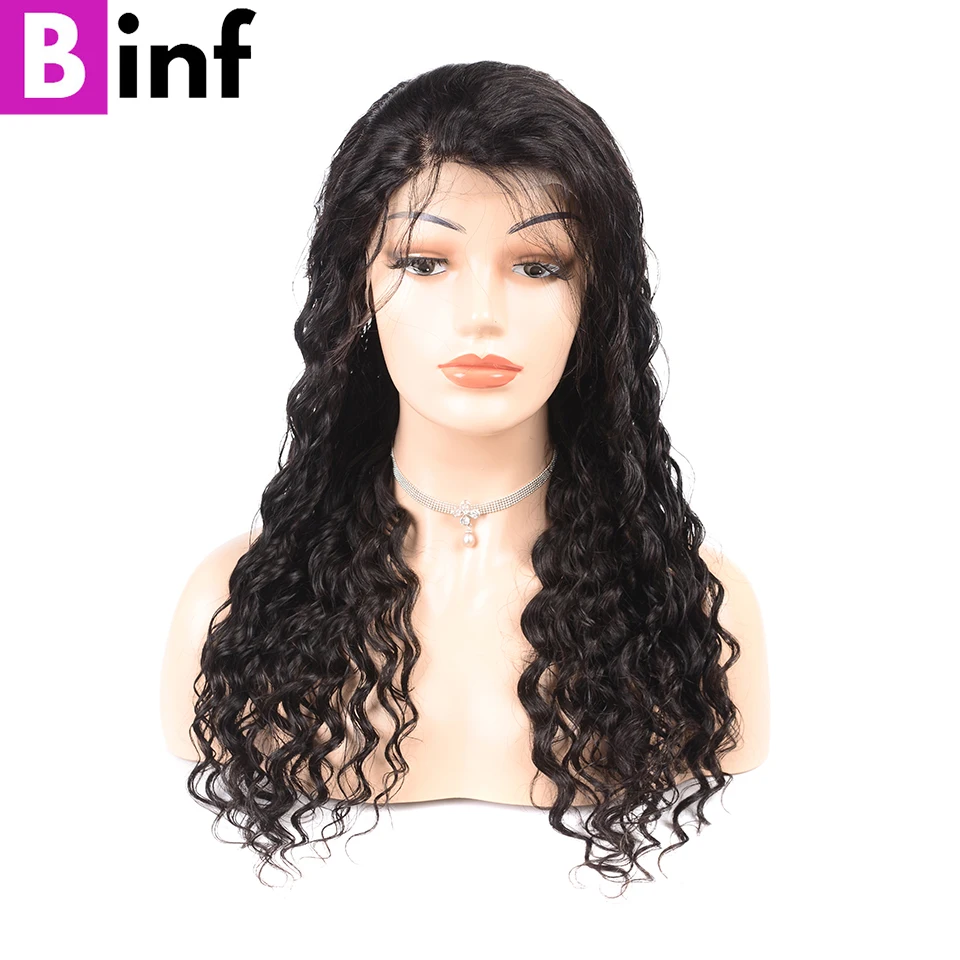 BINF 360 кружевных фронтальных париков предварительно сорвал с волосами младенца 150% плотность глубокая волна Кружева Фронтальные