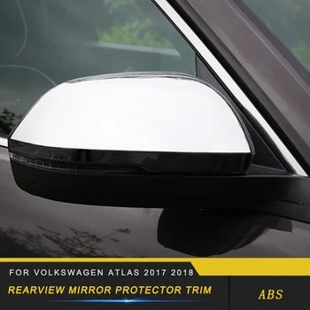 

For Volkswagen VW Atlas Teramont Auto Car Rearview Mirror Protector Trim Cover Sticker Chrome Interior Accessories