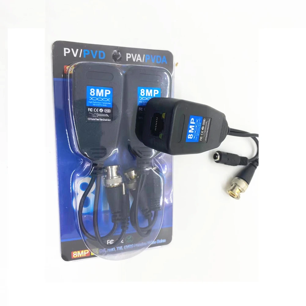 1CH pasywny Balun CCTV 8MP wideo Balun Transceiver BNC do RJ45 dla 4K HDCVI TVI AHD kamera analogowa