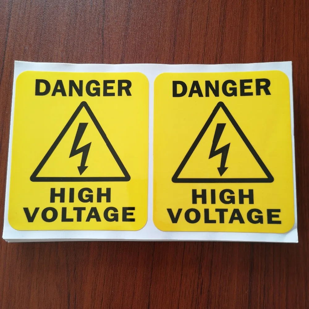 Alta tensão eletricidade etiqueta de advertência, durável,