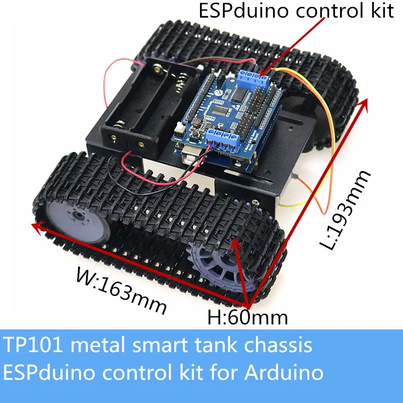 ESPduino Wireless Controller Kit +TP101 Metal Smart Rc Robot Tank Chassis Kit High Torque DC Motor DIY For Arduino Education