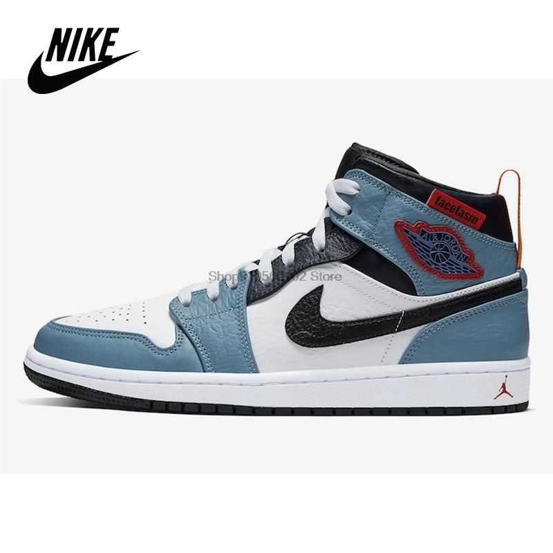 Оригинальный Nike Facetasm x Air Jordan 1 средний Бесстрашный стиль Мужская Женская