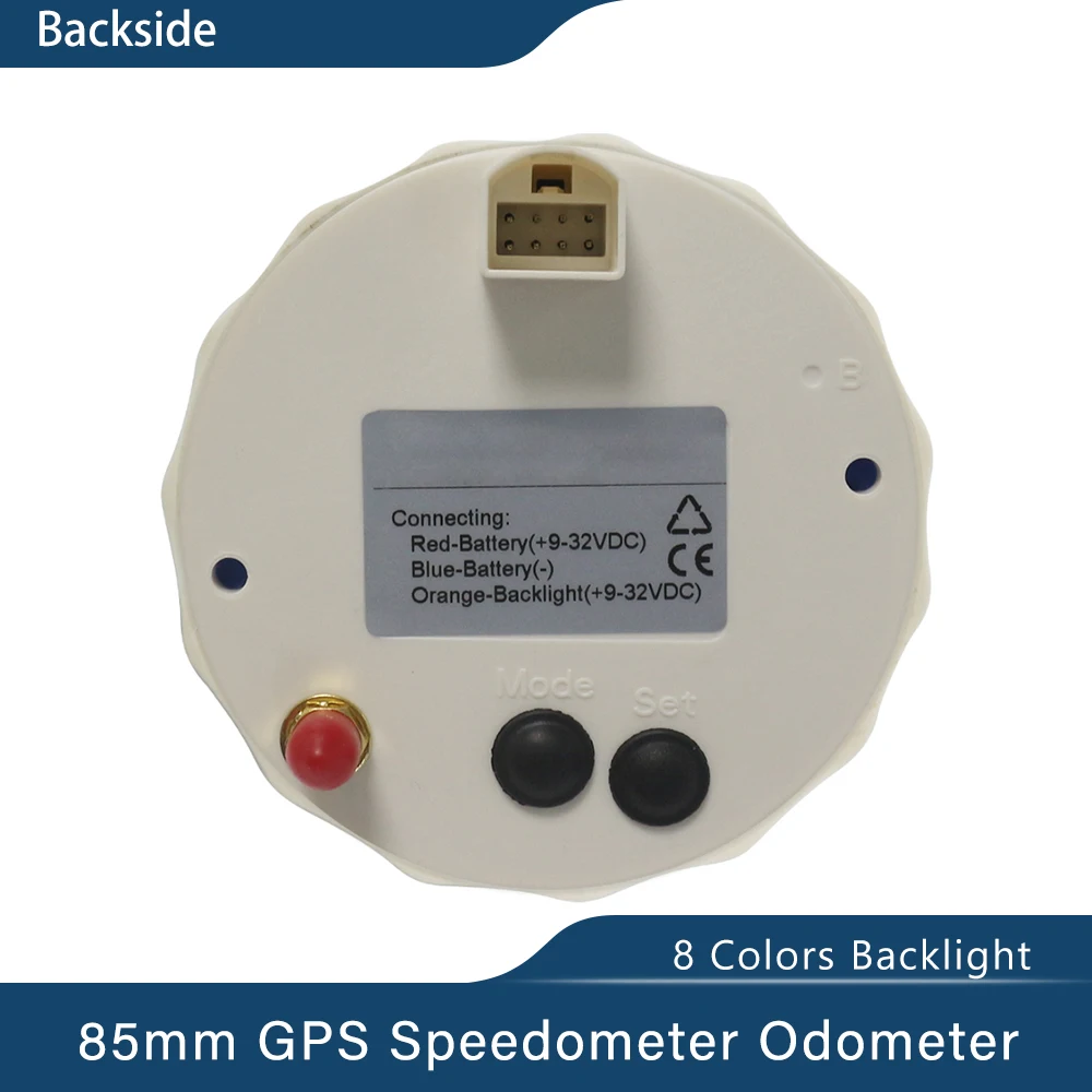 Marine Auto GPS Speedometer Speedo Velometer 35MPH 80MPH 160MP 200MPH Odometer Mileage Backlight 85mm