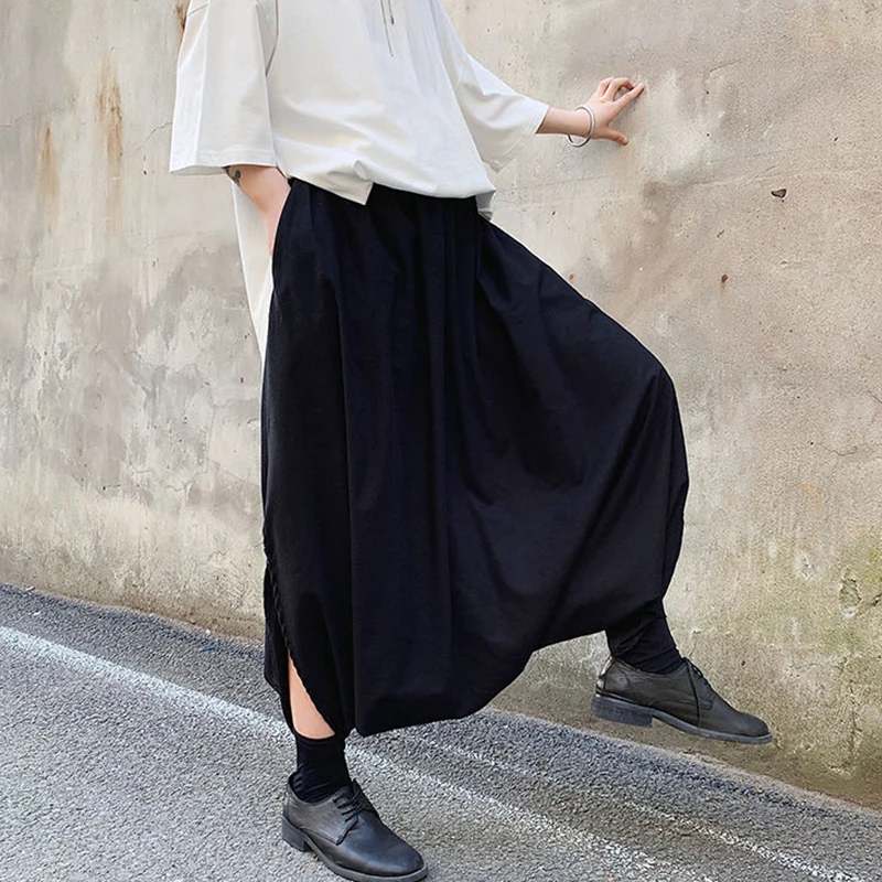 Pantaloni Da Uomo Beat Summer New Yamamoto Style Hip Hop Dance Performance Casual Loose Large Size Nine Pants