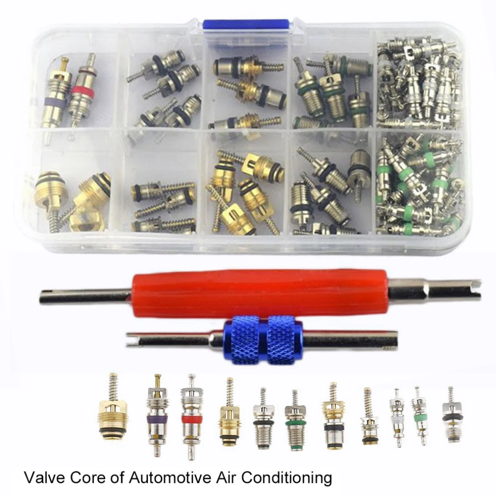 

102pcs/box R134A A/C Car Air A/C Conditioning Valve Cores Remover Tool Automotive Air Conditioning Assortment Kit