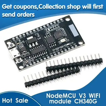 

NodeMCU V3 Lua WIFI module integration of ESP8266 + extra memory 32M Flash, USB-serial CH340G