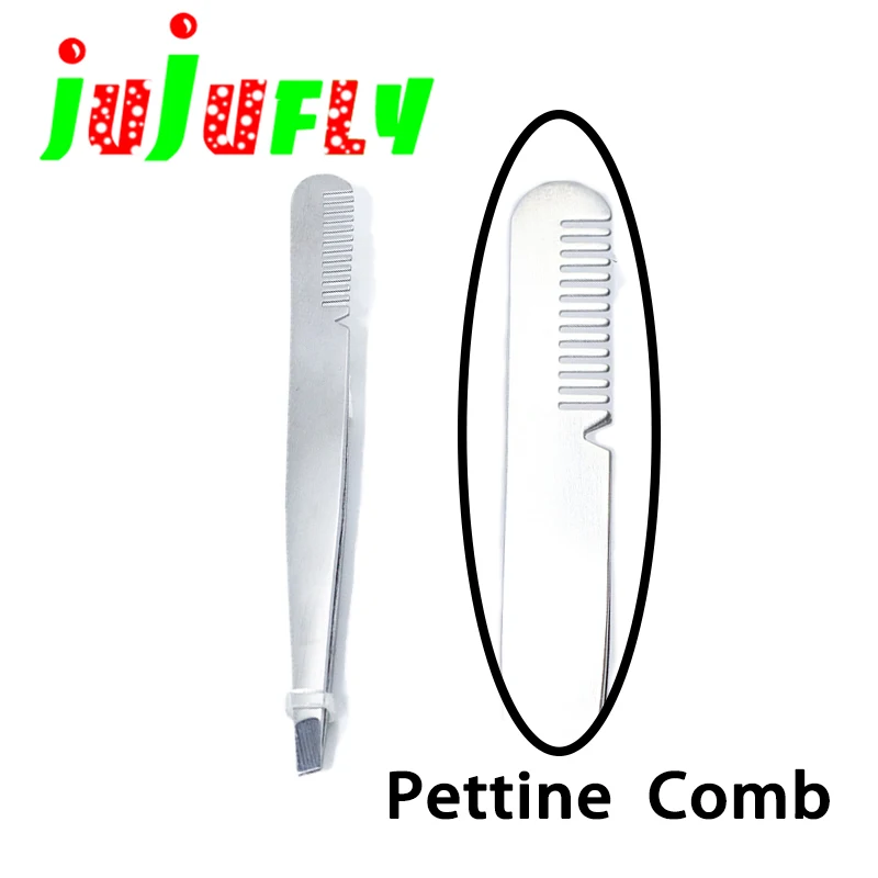 

jujufly new designed fly tying tweezers with stainless steel hair pettine comb attached durable using fly tying tools