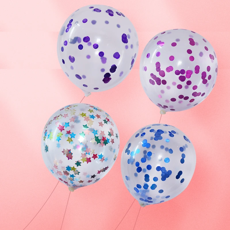 10 шт./лот, прозрачные воздушные шары, цветные Звездные конфетти из фольги, прозрачные воздушные шары с днем рождения, украшения для детской вечеринки
