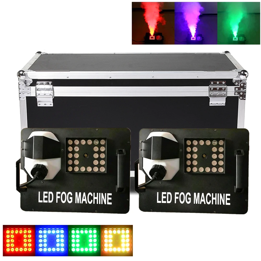 

2pcs/lot Optional Flight Case1500W DMX Fog Machine 24x9W RGB LED Light Pyro Vertical Smoke Machine Professional Stage LED Fogger