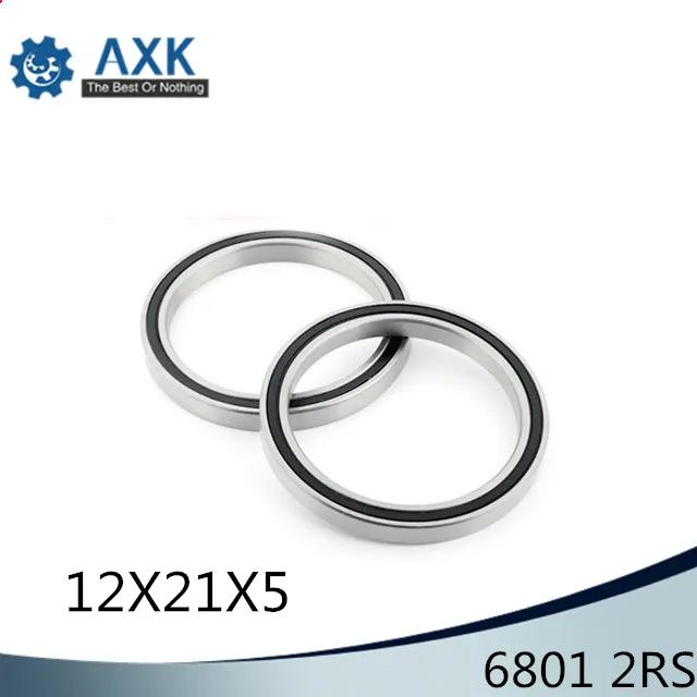 6801 2RS Bearing 12*21*5 mm ( 10 PCS ) ABEC-1 Metric Thin Section 61801RS 6801 RS Ball Bearings 6801RS