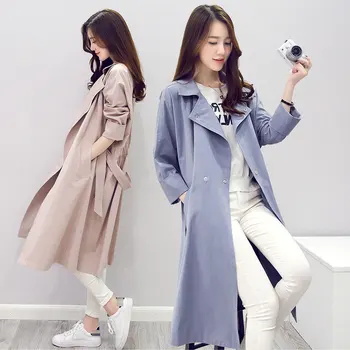 

2020 New Trench Coat For Women Turn-down Collar Women's Coats British Clothing Long Female Spring Autumn Womens Windbreaker