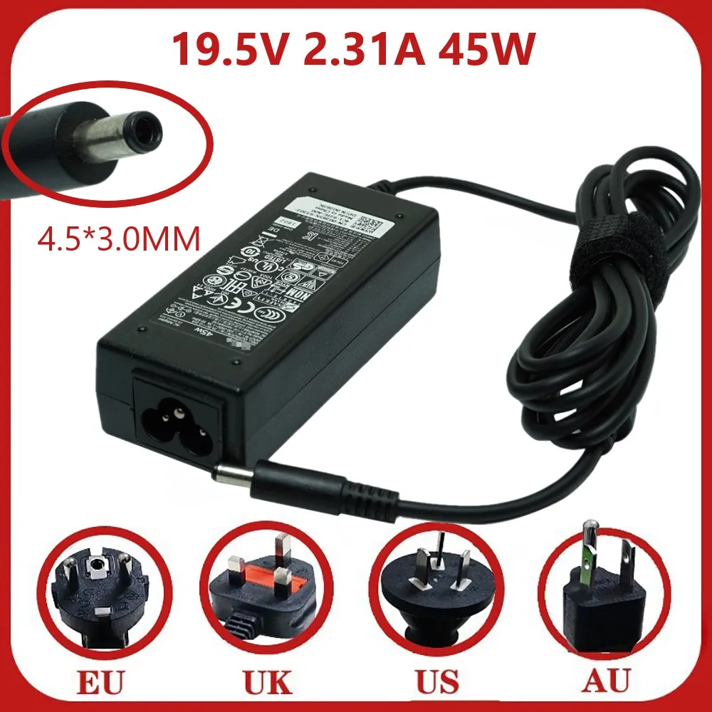 Adaptador de cargador para portátil, 19,5 V, 2,31a, 45W, 4,5x3,0mm, para Dell Inspiron XPS13 9360 9350 9343 XPS12 LA45NM140 vostro5370 13 9365