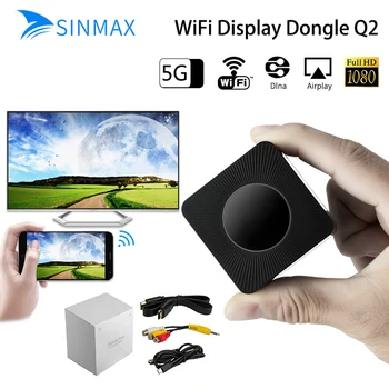 

Cheap 5G 2.4G Dual-band Wireless Screen Q2 WiFi Display Dongle Mirroring Adapter 1080P H RJ45 Ethernet Screen Sharing Device