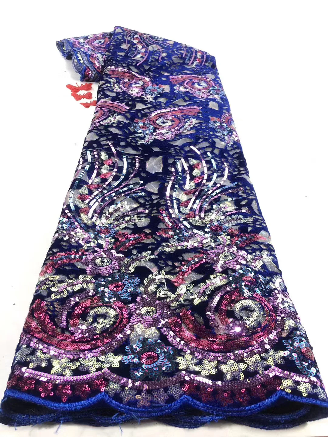 

African Lace Fabric 2021 High Quality Lace French Mesh Lace Fabric Embroidered With Sequins Nigeria Lace Fabric D4140