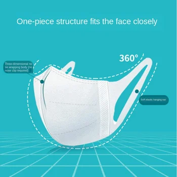

10 Pcs/Bag Disposable Masks One-piece Overall Structure Ear Three Layers Protective 3D Anti Haze Breathable Dust Mask