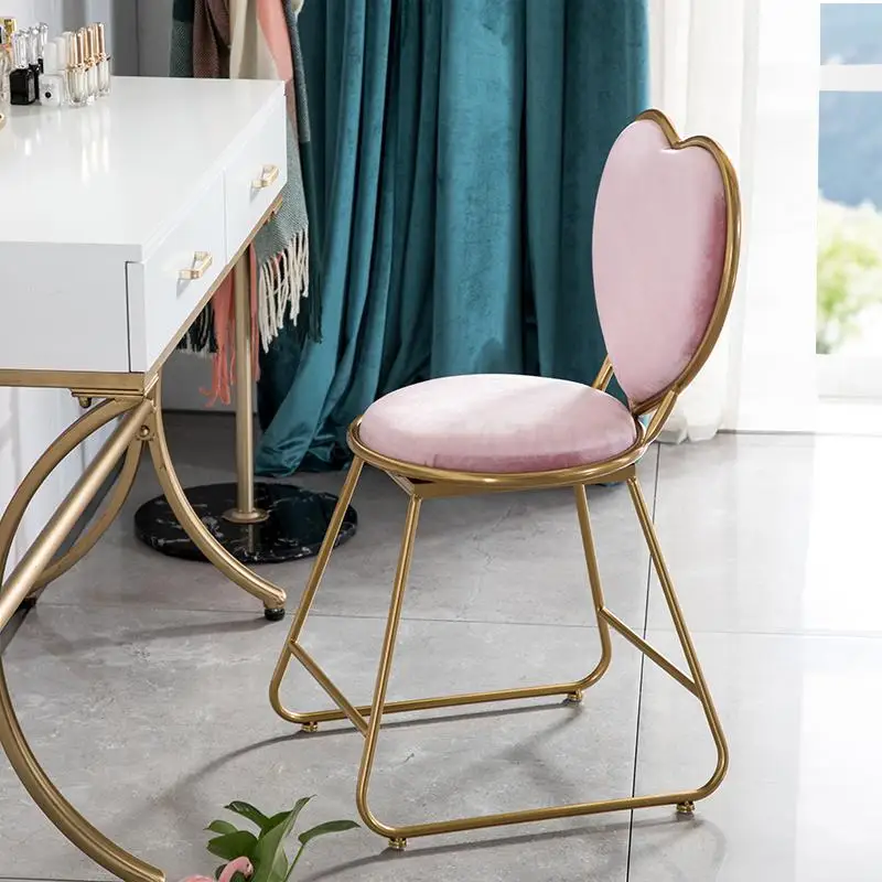

Modern Simple Butterfly Net Red Makeup Dressing Stool Back Manicure Chair Bedroom Ins Nordic Girl Back