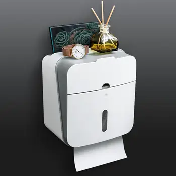 

Toilet Tissue Box Bathroom Shelf Multifunctional Household Wall-mounted Storage Rack Bathroom Phone Holder Adhesive Punch-free
