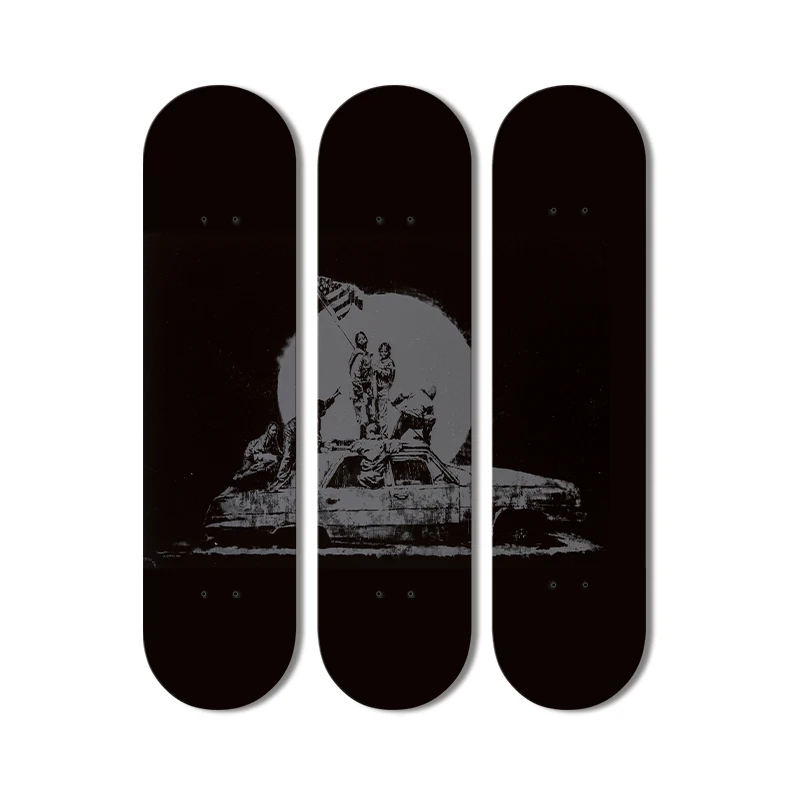 Art Mural Sur Planches De Skateboard Banksy - Lot De 3 Toiles 7 Plis, 31x25 Pouces, Neuf
