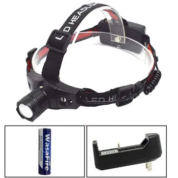 

Zoomable Led Head Lamp Q5 Waterproof Headlight Camping Light Rechargeable Headlamp with 18650 Battery+Charger for Hiking