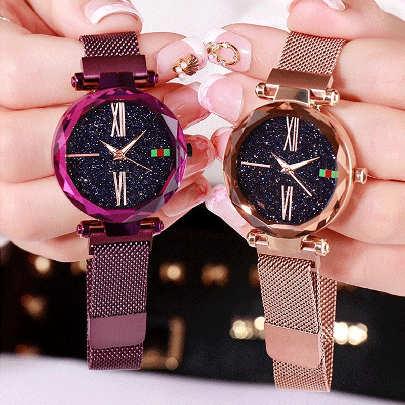 

Women Magnetic Strap Watch Fashion Starry Sky Quartz Wristwatch
