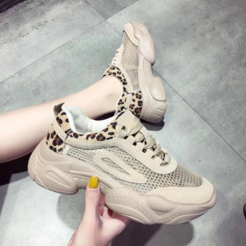 

Women Shoes 2019 New Platform Sneakers for Women Vulcanize Shoes Thick Bottom Mesh Breathable Fashion Shoes Ladies Flats